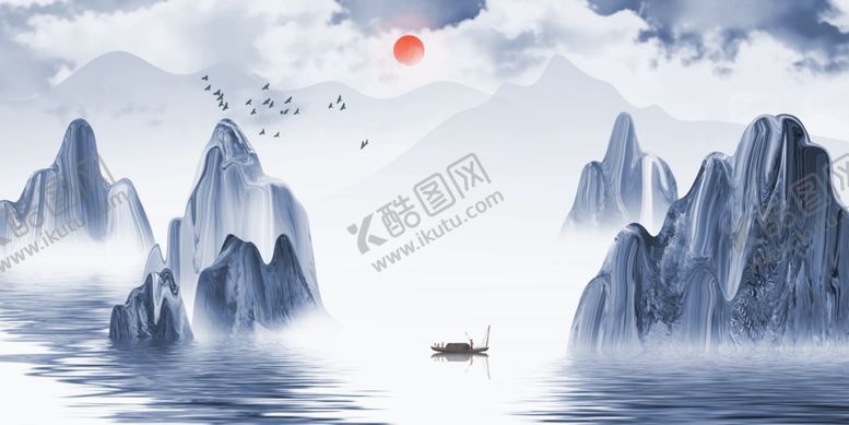 编号：41484409250915026096【酷图网】源文件下载-中式写意山水