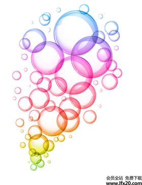 彩色透明肥皂泡气泡水泡泡泡元素