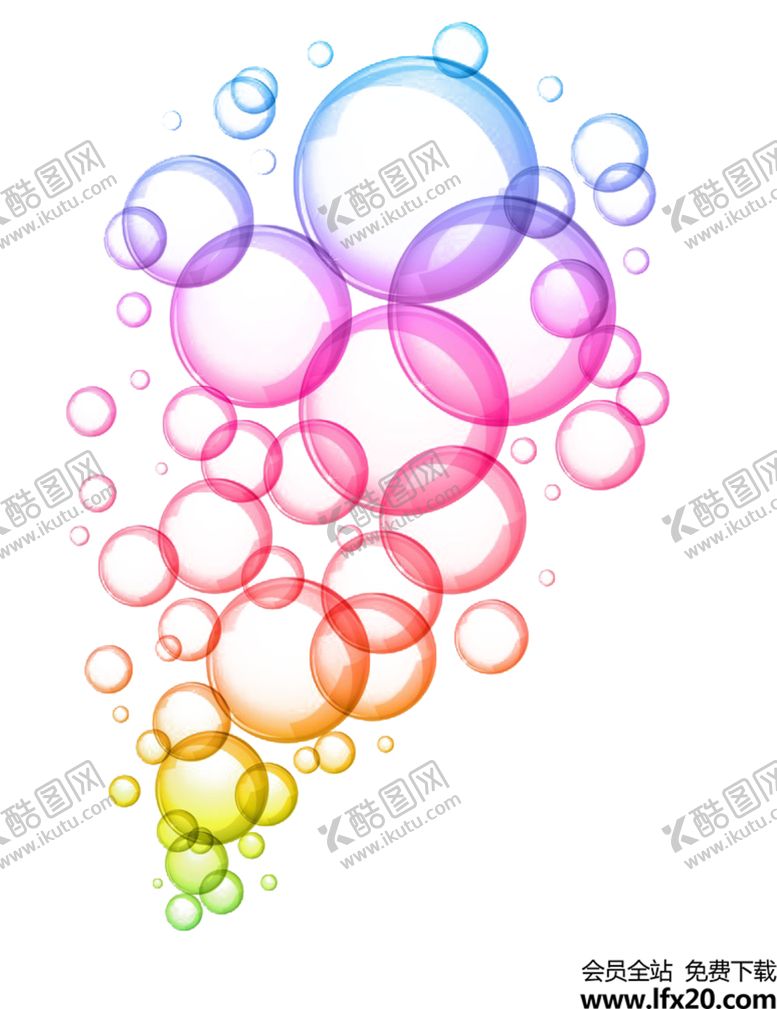 编号：95213510182250177417【酷图网】源文件下载-彩色透明肥皂泡气泡水泡泡泡元素