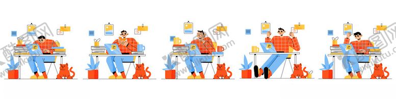 编号：12706911182207283127【酷图网】源文件下载-卡通人物队列场景