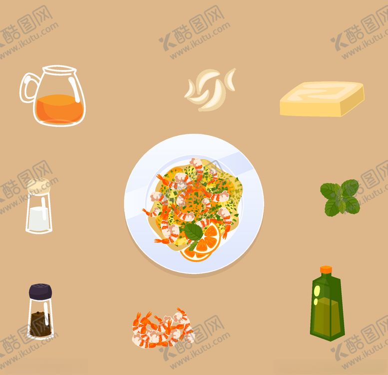 编号：44193610240901476222【酷图网】源文件下载-矢量厨房蔬菜食物素材