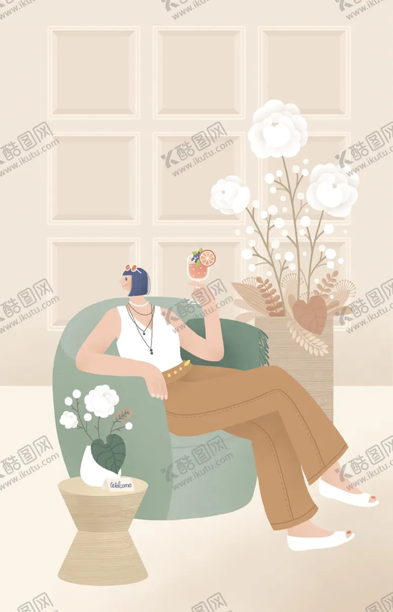 编号：67502911081722458762【酷图网】源文件下载-女性生活插画   