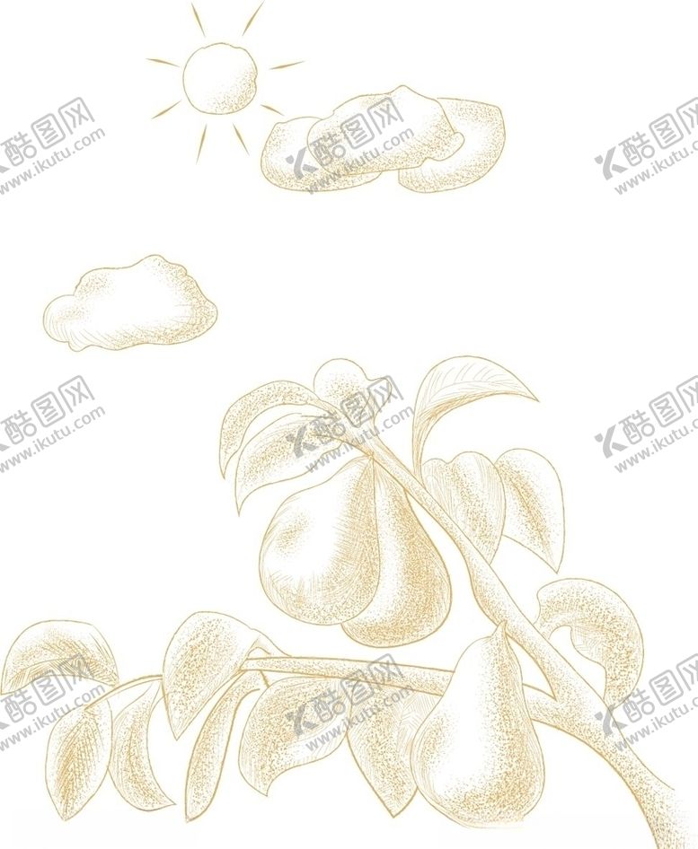 编号：56899705030254267159【酷图网】源文件下载-梨树枝线稿