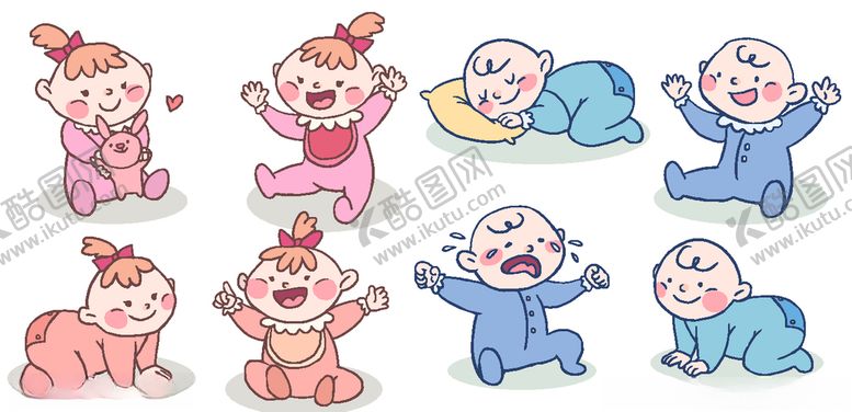编号：53431509280208098912【酷图网】源文件下载-可爱卡通彩绘婴儿宝宝
