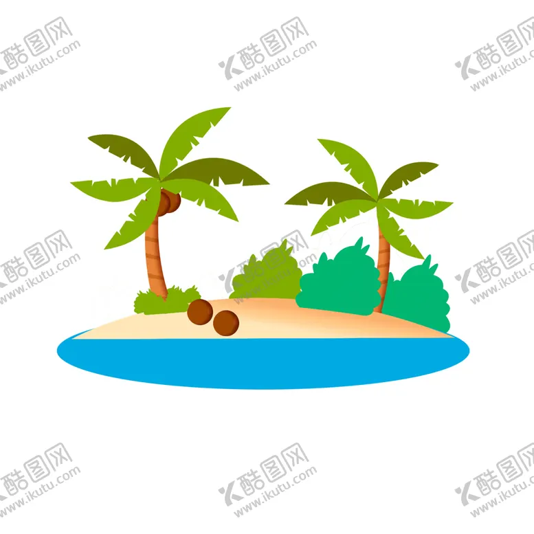 编号：77656810151251153415【酷图网】源文件下载-椰树海岛插画