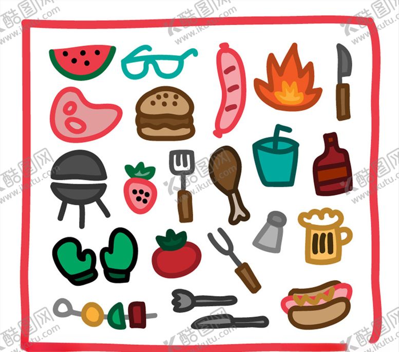 编号：72378409212320591953【酷图网】源文件下载-烧烤图标