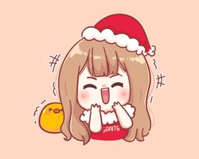 圣诞卡通女孩插画矢量图