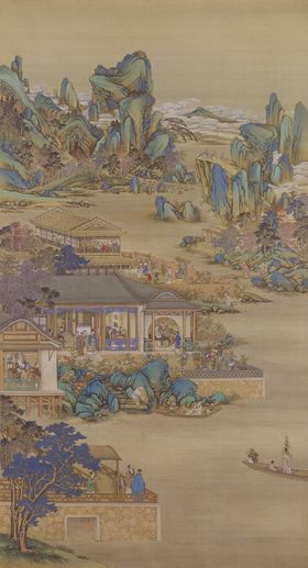 雍正十二月行乐图九月赏菊