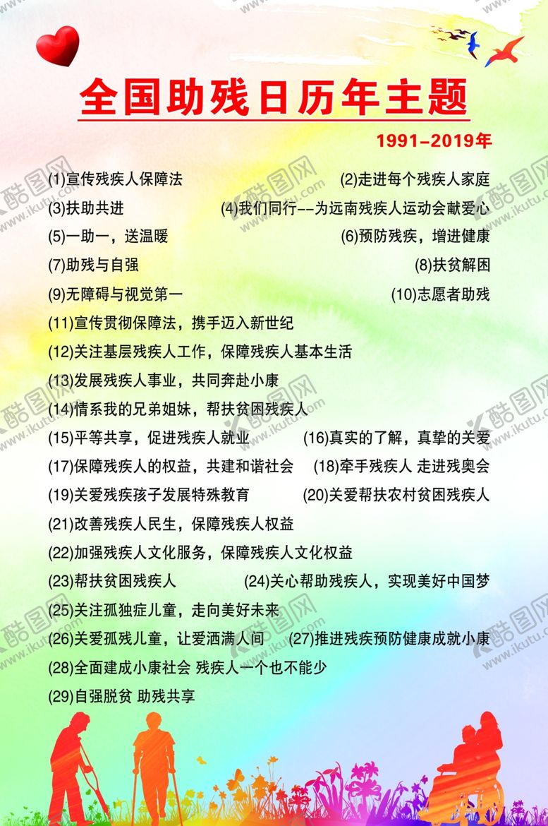 编号：40034910150549346681【酷图网】源文件下载-全国残联日历年主题