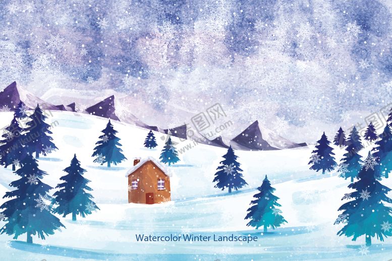 编号：98726010050116151419【酷图网】源文件下载-冬季雪景插画图案