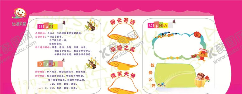 编号：75201910301039276108【酷图网】源文件下载-幼儿园展板