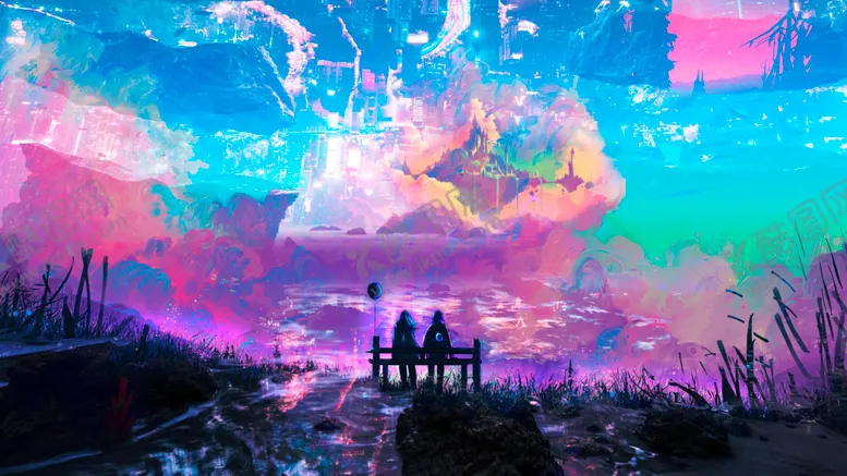 编号：37256710061622411693【酷图网】源文件下载-彩色动漫人物插画背景