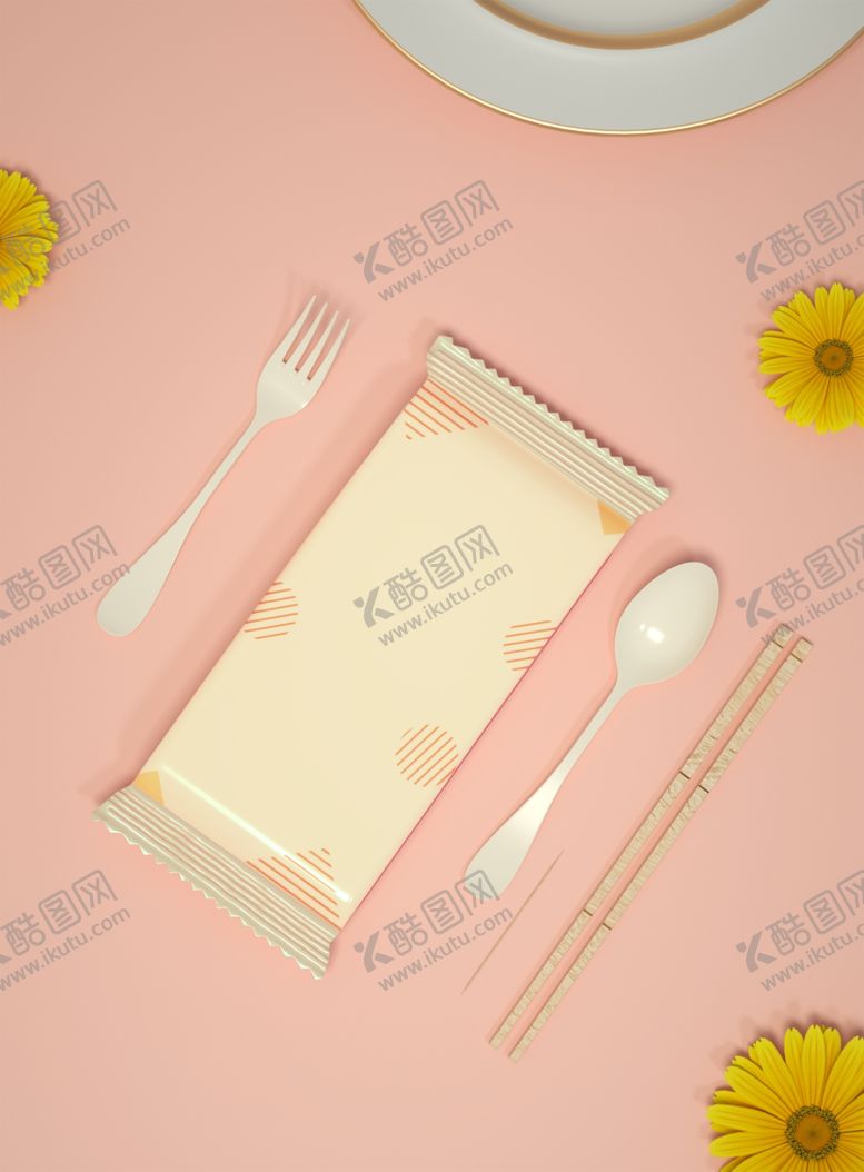 编号：83649207040624125016【酷图网】源文件下载-餐具包样机