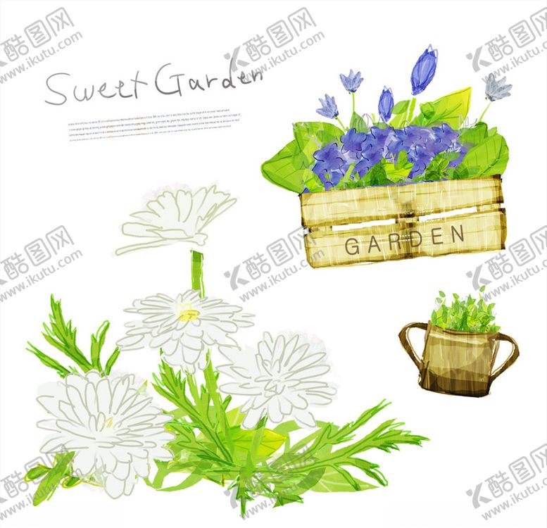 编号：25681809280607146177【酷图网】源文件下载-手绘水彩花朵