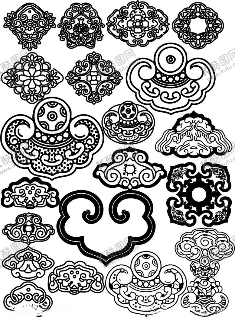 编号：89587211021940588998【酷图网】源文件下载-传统中式云纹图案集合
