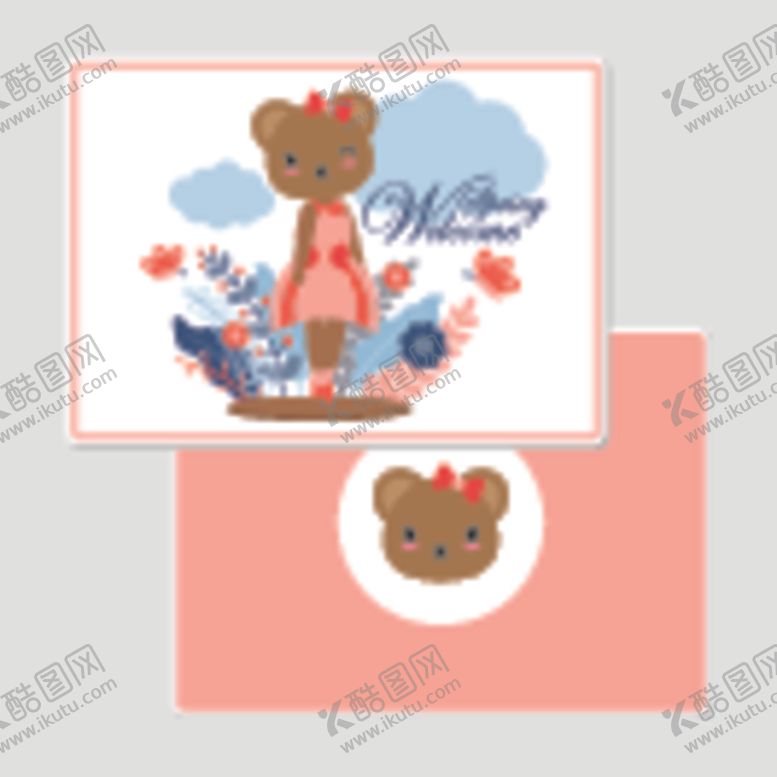 编号：27325910012023265344【酷图网】源文件下载-卡通动物卡片