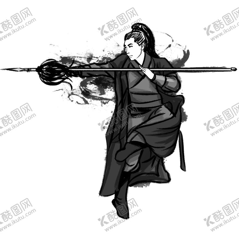 编号：88967404272145011955【酷图网】源文件下载-水墨武侠人物