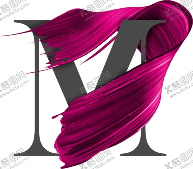 编号：34138309300459101673【酷图网】源文件下载-字母M飘带丝绸紫色广