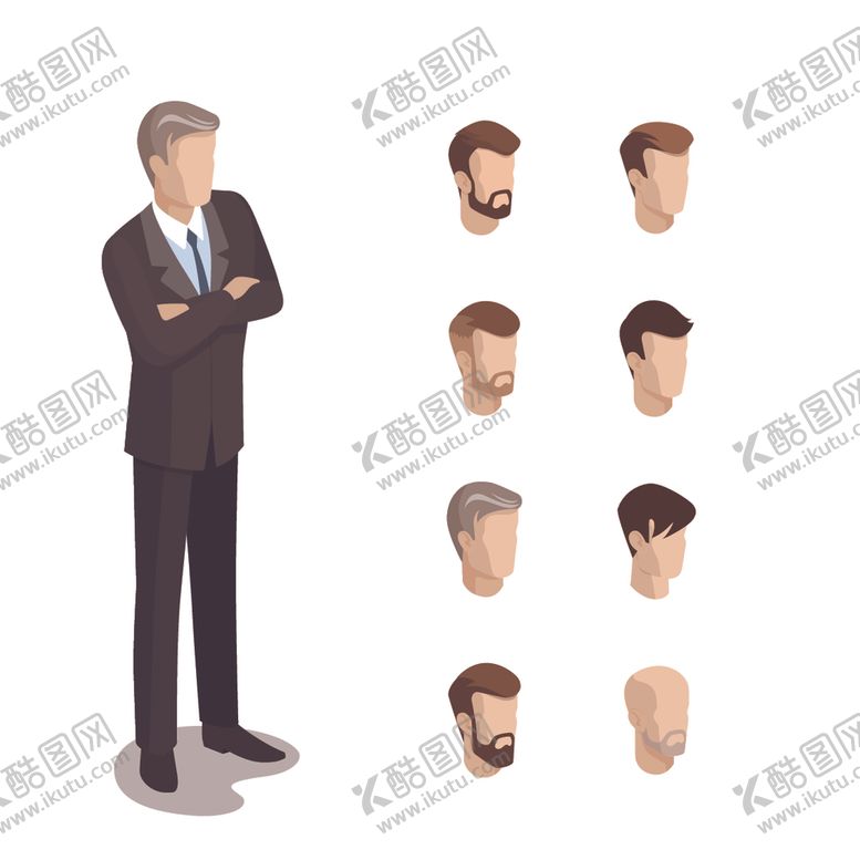 编号：36971206280611073051【酷图网】源文件下载-卡通商业商务白领人士人物