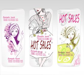 时尚热卖女性插画海报