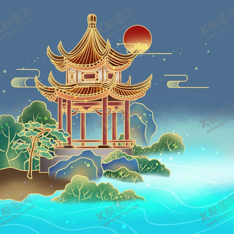 编号：81673006281318033949【酷图网】源文件下载-国潮建筑