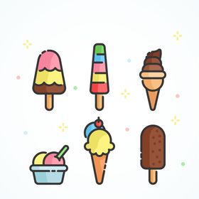卡通冰淇淋夏季食物激