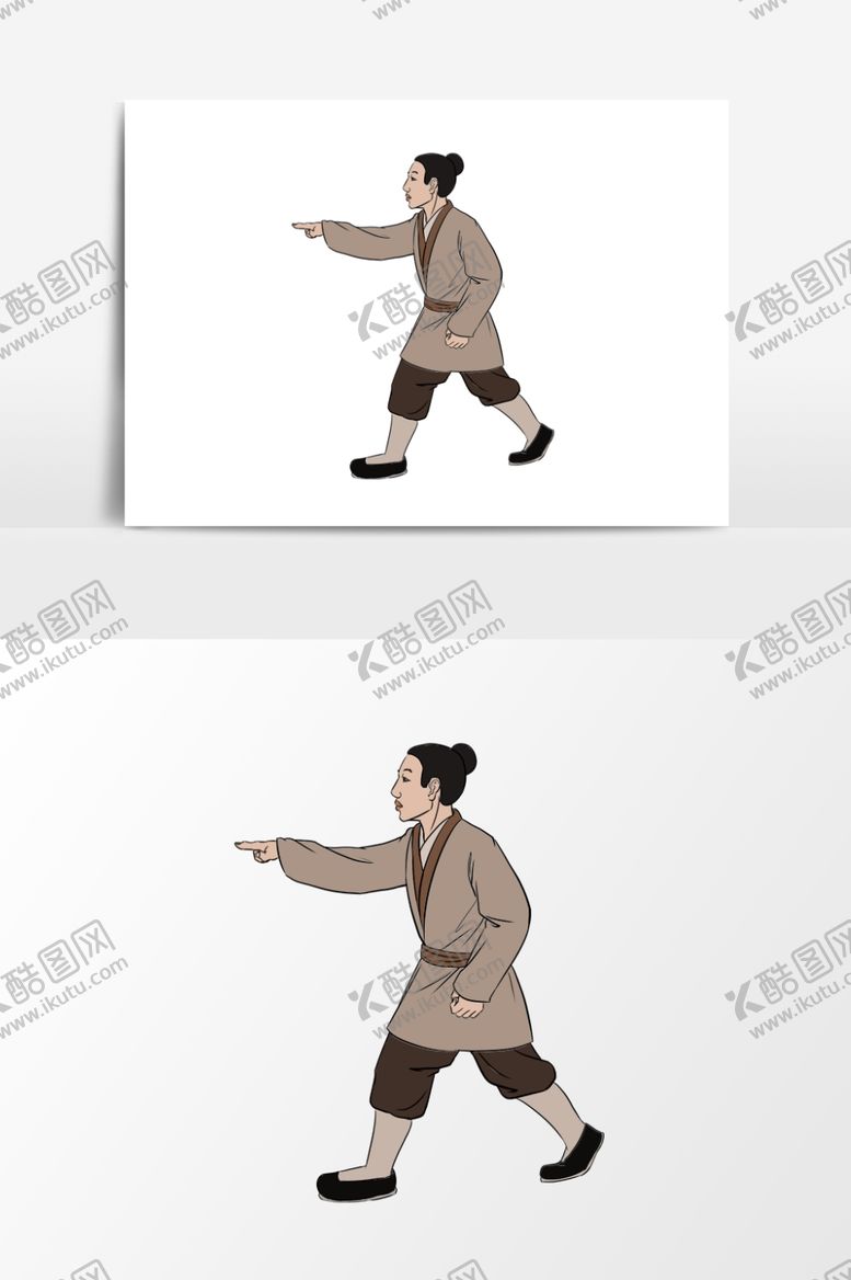 编号：73265007040947315732【酷图网】源文件下载-淡彩国画人物