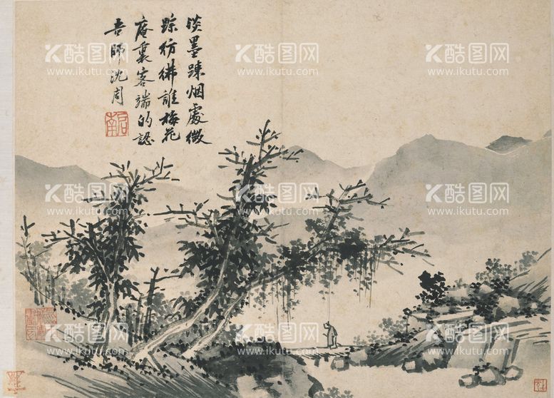 编号：84932509160702159301【酷图网】源文件下载-水墨画  卧游图册古代山水画