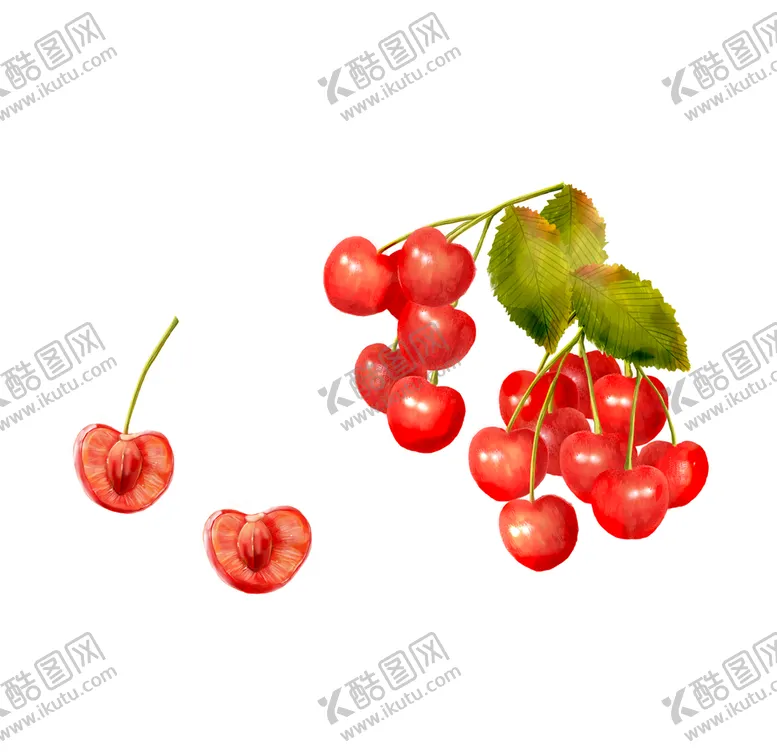 编号：59364010071905587098【酷图网】源文件下载-手绘插画樱桃水果图片