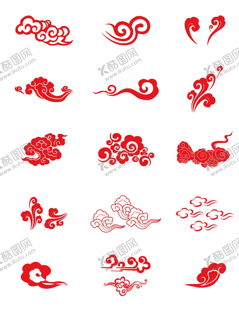 编号：16354009190048409170【酷图网】源文件下载-传统纹样 祥云图案 中国风云纹
