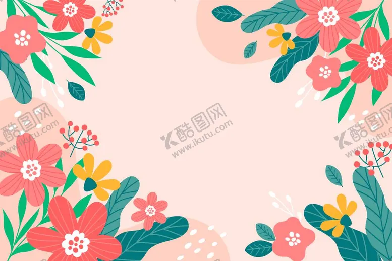 编号：36018412032004206529【酷图网】源文件下载-卡通手绘春天花朵背景