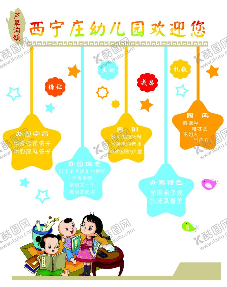 编号：99843810272150174374【酷图网】源文件下载-幼儿园理念墙