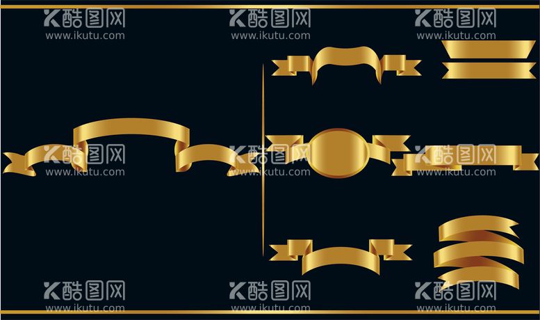 编号：17453009261220218095【酷图网】源文件下载-金色飘带