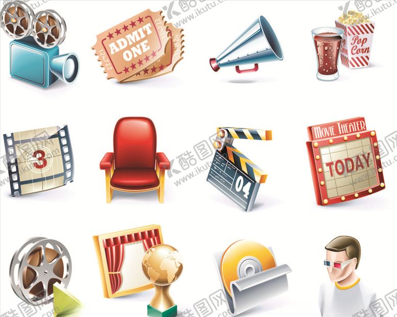 编号：41552410211624182507【酷图网】源文件下载-矢量电影元素