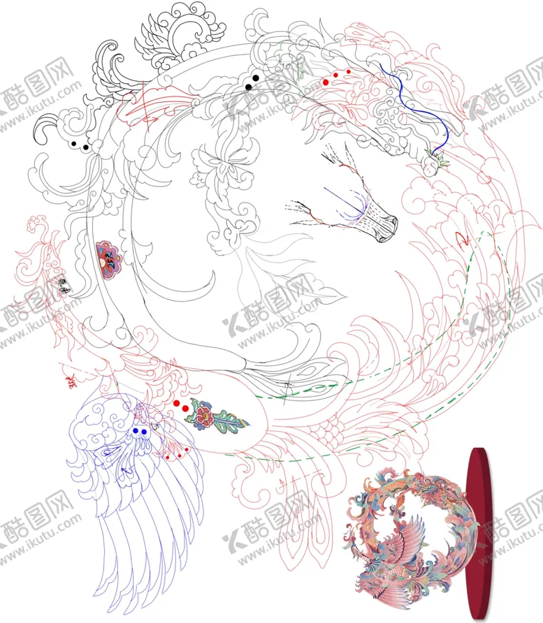 编号：86836601151215321563【酷图网】源文件下载-春节龙凤彩灯施工图