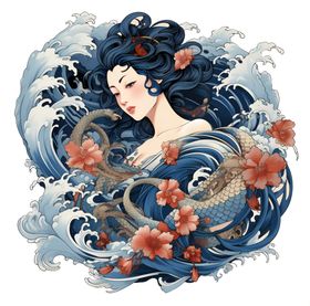 水彩热带植物墙体绘风格壁画