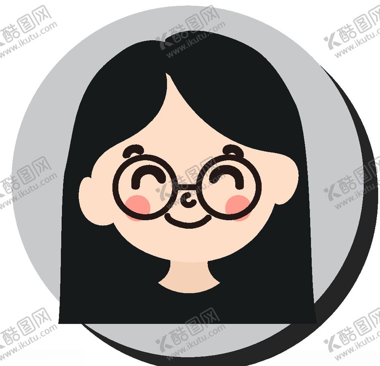编号：21421604080856355663【酷图网】源文件下载-卡通戴眼镜女孩头像