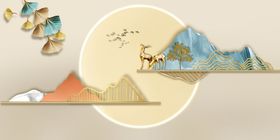 古风山水间的灵动飞鸟