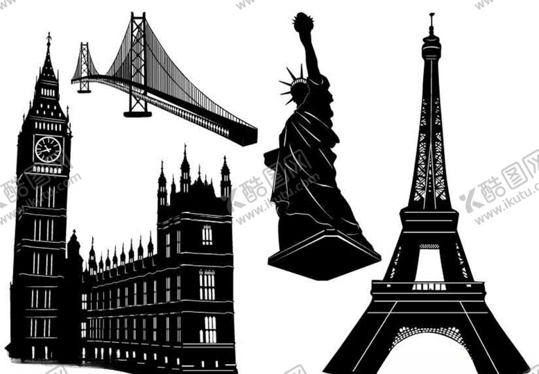 编号：37554710200524044432【酷图网】源文件下载-美国旅游景点建筑物矢量素材