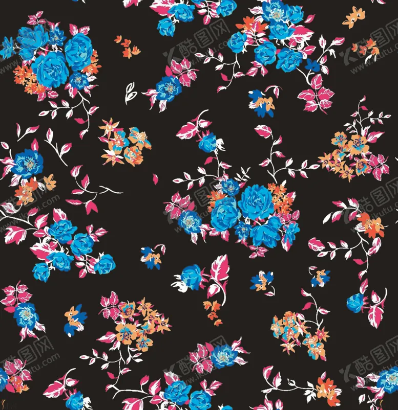 编号：62128109092047243069【酷图网】源文件下载-热带花数码印花手绘花热带