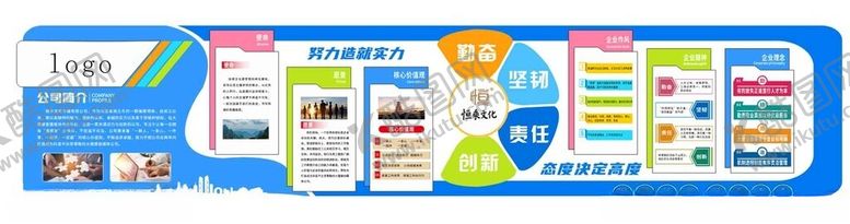 编号：15399705241752256189【酷图网】源文件下载-蓝色企业文化墙