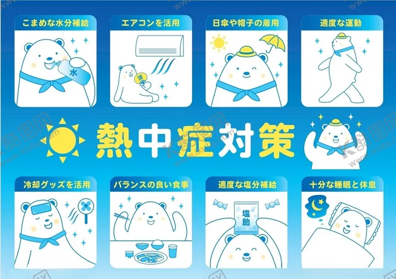 编号：22499206262238047872【酷图网】源文件下载-卡通北极熊夏季防署小知识