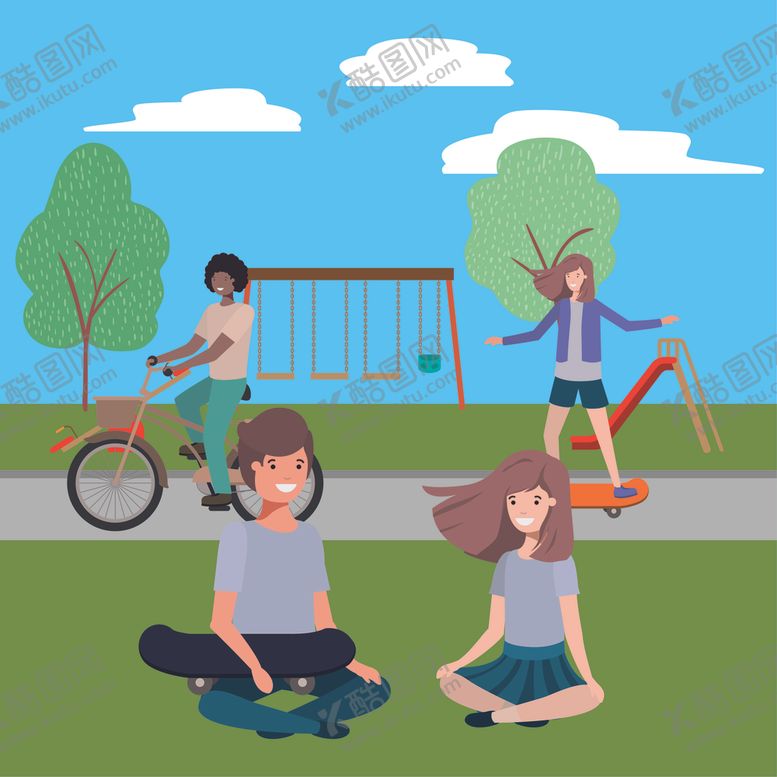 编号：40883510102200503245【酷图网】源文件下载-家庭成员生活插画