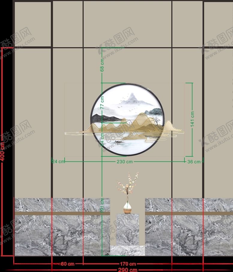 编号：38652610100805028409【酷图网】源文件下载-新中式前台接待台软装背景