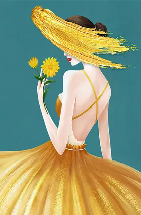 人物艺术美女装饰画现代油黑白