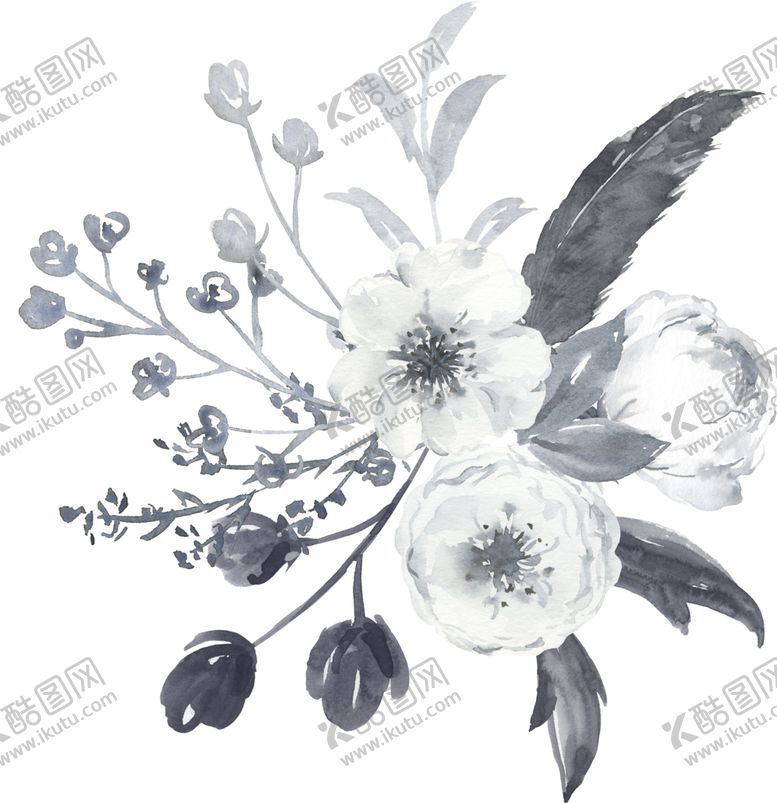 编号：92807910031719438929【酷图网】源文件下载-水彩花朵装饰图案