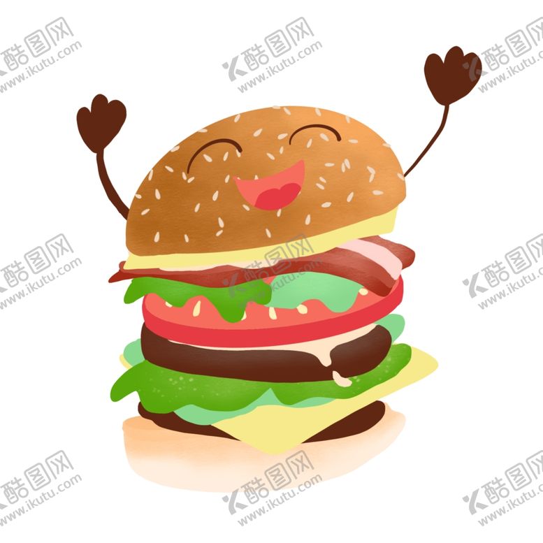 编号：26829210101254561220【酷图网】源文件下载-美味汉堡插画