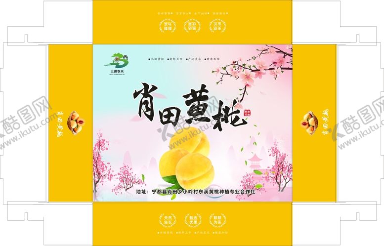 编号：16557010142146176318【酷图网】源文件下载-黄桃飞机礼盒印刷原文件图片