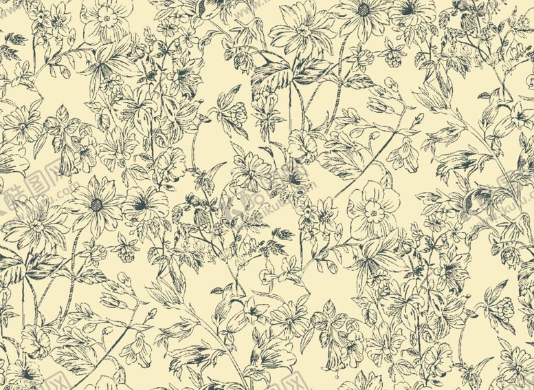 编号：62116404050149411818【酷图网】源文件下载-复古植物花纹背景图案