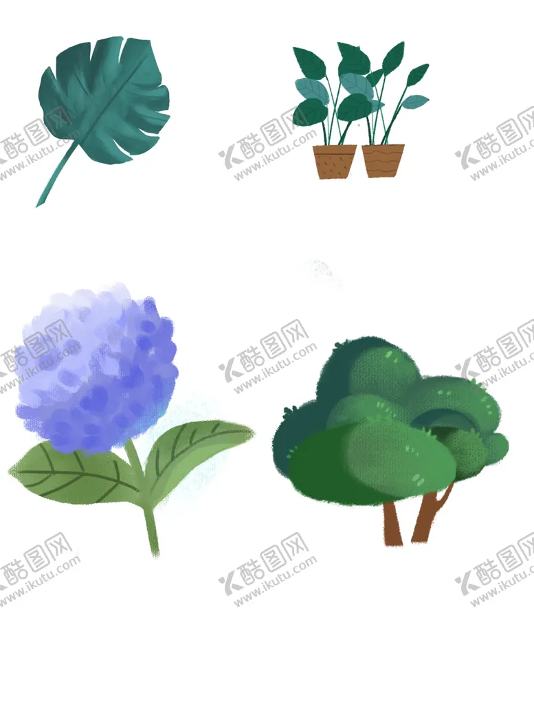 编号：64044906301417247220【酷图网】源文件下载-手绘清新植物花朵绣球花